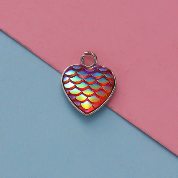 Stainless Steel Peach Heart Fish Scale Pendant Jewelry Accessories Fine Polishing