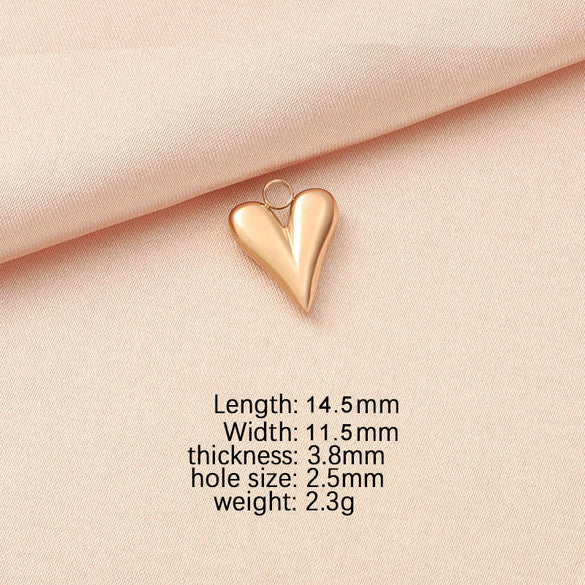 Stainless Steel Peach Heart Love Shape Glossy Electroplated Pendant Jewelry Accessories