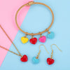 Stainless Steel Peach Heart Pendant Jewelry Accessories Handmade With 18K Gold Plating