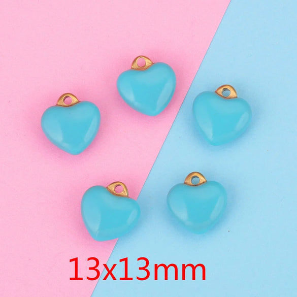 Stainless Steel Peach Heart Pendant Jewelry Accessories Handmade With 18K Gold Plating