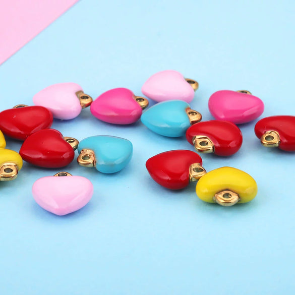 Stainless Steel Peach Heart Pendant Jewelry Accessories Handmade With 18K Gold Plating