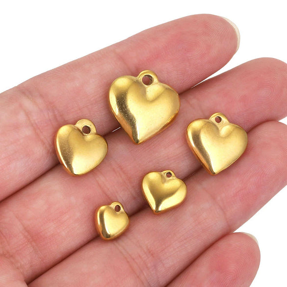 Stainless Steel Peach Heart Pendant Necklace Electroplating Jewelry Accessories