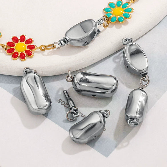 Stainless Steel Peanut And Drop Shape Bracelet Buckle Jewelry Accessories Polished And Electroplated