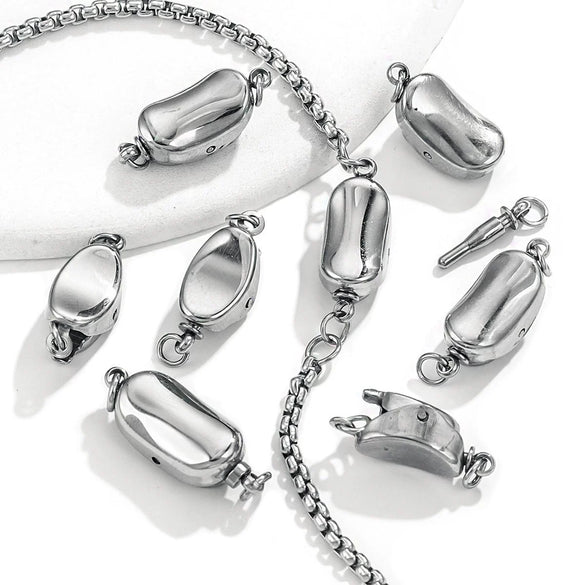 Stainless Steel Peanut And Drop Shape Bracelet Buckle Jewelry Accessories Polished And Electroplated