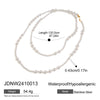 Stainless Steel Pearl Beaded Sweater Chain Necklace Electroplating Women's