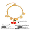 Stainless Steel Pearl Doublelayer Fruit Bee Pendant Bracelet Electroplated Jewelry For Women