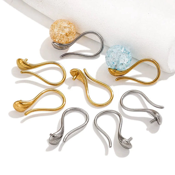 Stainless Steel Pearl Ear Hook Jewelry Accessories Ushaped Round Electroplated