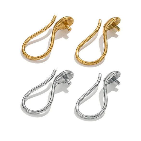 Stainless Steel Pearl Ear Hook Jewelry Accessories Ushaped Round Electroplated
