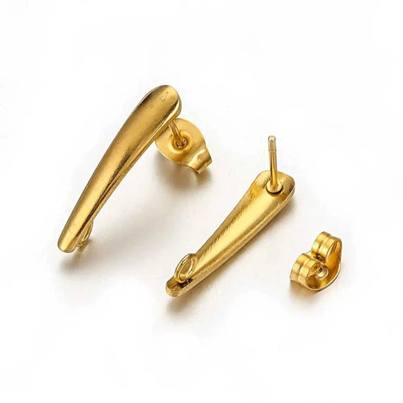 Stainless Steel Pearl Electroplated 18K Irregular Fashion Ol Style Earrings Accessories