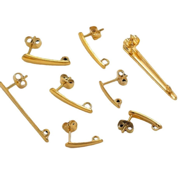Stainless Steel Pearl Electroplated 18K Irregular Fashion Ol Style Earrings Accessories