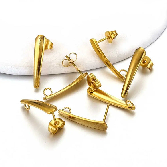 Stainless Steel Pearl Electroplated 18K Irregular Fashion Ol Style Earrings Accessories