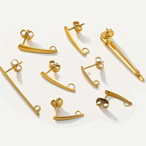 Stainless Steel Pearl Electroplated 18K Irregular Fashion Ol Style Earrings Accessories