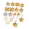 Stainless Steel Pearl Flower Geometric Earrings Electroplating Jewelry
