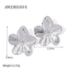 Stainless Steel Pearl Flower Geometric Earrings Electroplating Jewelry