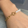 Stainless Steel Pearl Geometric Bracelet With Electroplating For Women Original Design