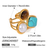Stainless Steel Pearl Natural Stone Tiger Eye Geometric Earrings With Electroplating For Women