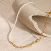 Stainless Steel Pearl Necklace Titanium Steel Electroplated Allmatch Jewelry