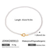 Stainless Steel Pearl Necklace With Electroplating Minimalist Style For Women