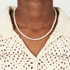 Stainless Steel Pearl Necklace With Electroplating Minimalist Style For Women