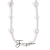 Stainless Steel Pearl Necklace With 18K Gold Electroplated Highend Style For Women