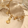 Stainless Steel Pearl Ocean Wind Dolphin Seahorse Hammer Starfish Geometric Necklace With Electroplating For Women