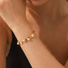Stainless Steel Pearl Open Bracelets Irregular Elegant Minimalist Set With Pearls