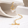 Stainless Steel Pearl Pendant Bracelet Sweet Style Electroplated Jewelry