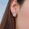 Stainless Steel Pearl Ring And Titanium Steel Non Fading Earrings With Geometric Pattern And Electroplating For Women