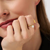 Stainless Steel Pearl Ring Geometric Style Electroplated Women's Hand Jewelry