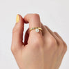 Stainless Steel Pearl Ring Geometric Style Electroplated Women's Hand Jewelry