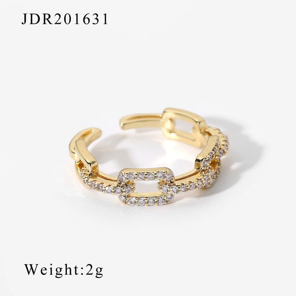 Stainless Steel Pearl Ring With Geometric Design And Electroplating For Women
