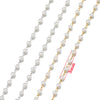 Stainless Steel Pearl Round Bead Handmade Electroplated Chain Bracelet Jewelry Accessories