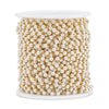 Stainless Steel Pearl Round Bead Handmade Electroplated Chain Bracelet Jewelry Accessories