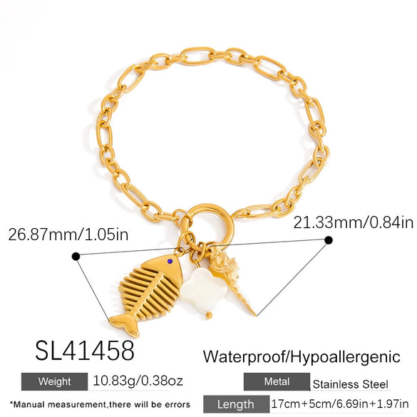 Stainless Steel Pearl Waist Chain With Sunflower Pendant Electroplated 18K Gold Colorpreserving Women's Body Jewelry