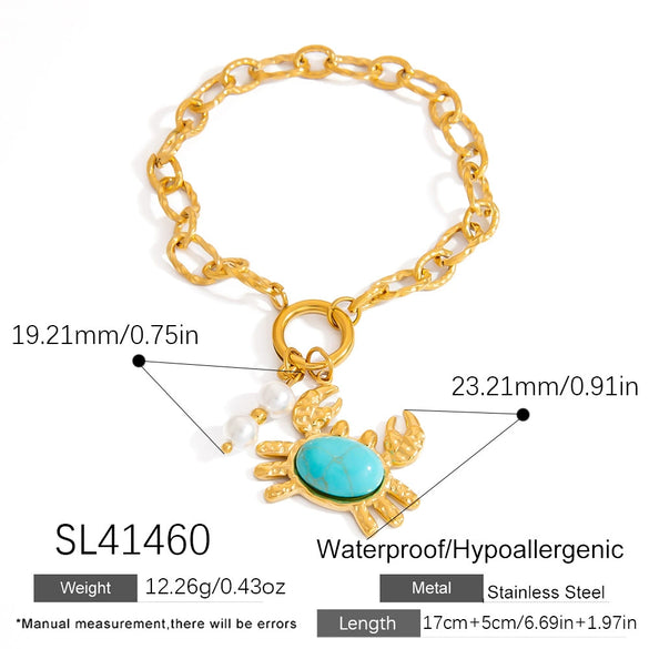 Stainless Steel Pearl Waist Chain With Sunflower Pendant Electroplated 18K Gold Colorpreserving Women's Body Jewelry