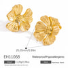 Stainless Steel Pearl Wave Circle Women's Electroplated Earrings