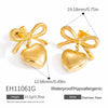 Stainless Steel Pearl Wave Circle Women's Electroplated Earrings