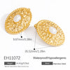Stainless Steel Pearl Wave Circle Women's Electroplated Earrings