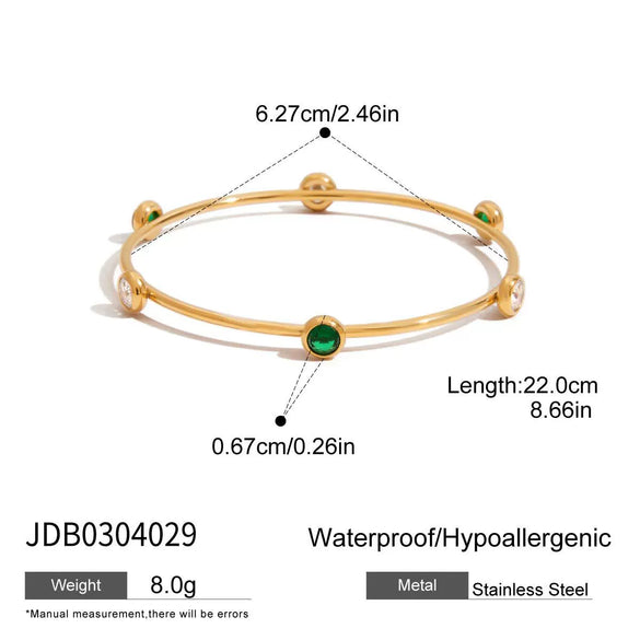 Stainless Steel Pearl Zircon Bracelet Electroplated Geometric Style Women's Jewelry