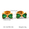 Stainless Steel Pearl Zircon Earrings Geometric Style Jewelry For Women