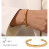 Stainless Steel Pearl Zircon Open Bracelet Electroplated Design Style