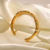 Stainless Steel Pearl Zircon Open Bracelet Electroplated Design Style