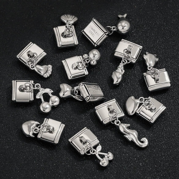 Stainless Steel Pendant Bracelet And Diy Jewelry With Totem Pattern And Electroplating Process In Cute Small Style And Animal Theme