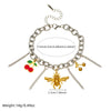 Stainless Steel Pendant Bracelet With Animal Zodiac And Flower Patterns Electroplated For Women