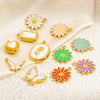 Stainless Steel Pendant Daisy Butterfly Oil Drop Totem Fashion Ol Handmade Jewelry Accessories