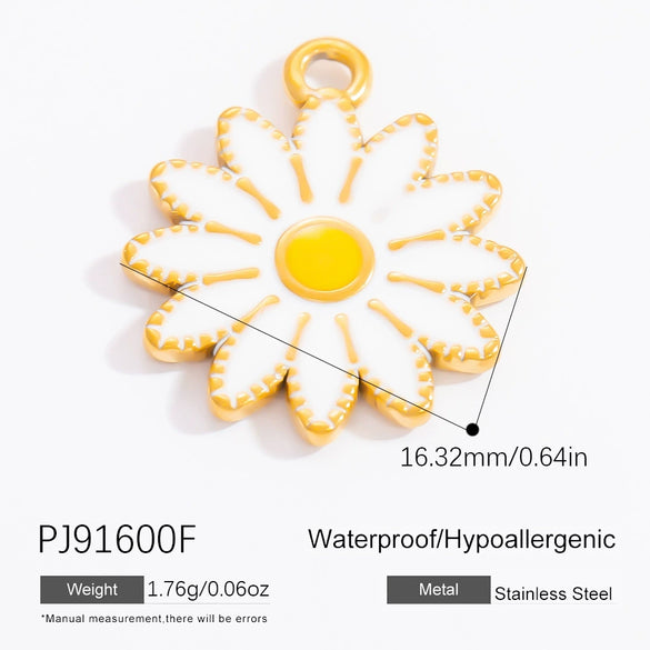 Stainless Steel Pendant Daisy Butterfly Oil Drop Totem Fashion Ol Handmade Jewelry Accessories
