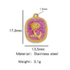 Stainless Steel Pendant Jewelry Accessories With Retro Oil Dripping Design And Rose Diamond Shape