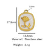 Stainless Steel Pendant Jewelry Accessories With Retro Oil Dripping Design And Rose Diamond Shape