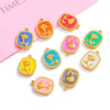 Stainless Steel Pendant Jewelry Accessories With Retro Oil Dripping Design And Rose Diamond Shape