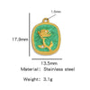 Stainless Steel Pendant Jewelry Accessories With Retro Oil Dripping Design And Rose Diamond Shape